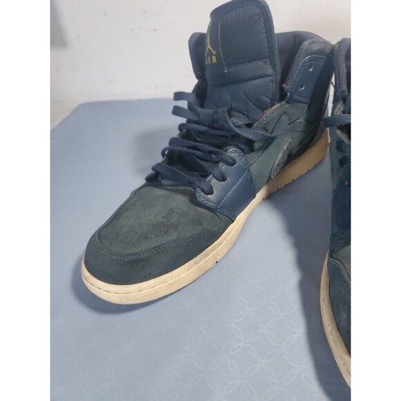Nike Air Jordan 1 Retro Mid Armory Navy/Electrolime Jumpman 554724-421 Mens 13 - Picture 7 of 16